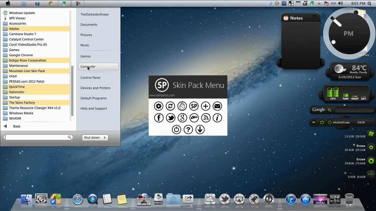 mac os x dock for windows xp free download